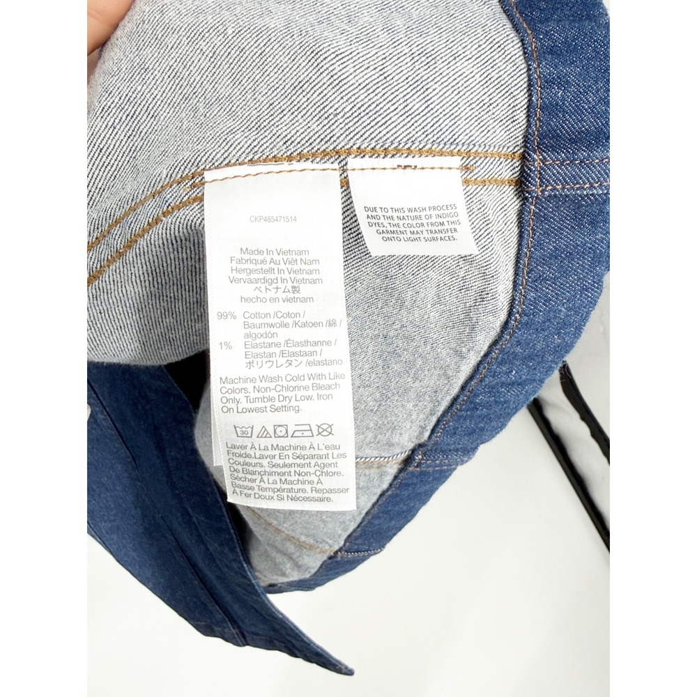 Madewell Square Neck Denim Button Front Midi Dress Benton Wash Women size 0 - Picture 6 of 10